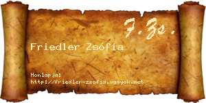 Friedler Zsófia névjegykártya