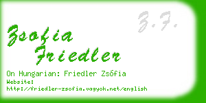zsofia friedler business card