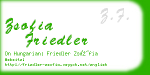 zsofia friedler business card